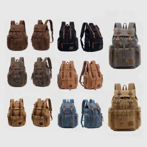 Sidiou Group Vintage Fashionable Solid Color Travel Canvas Backpack Rucksack  Laptop Hiking  Bag