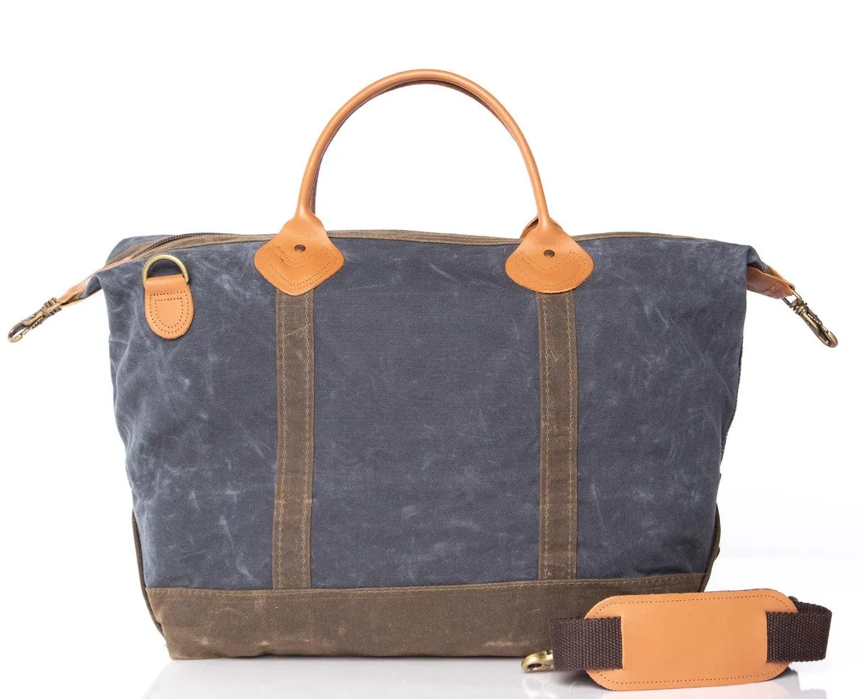 Slate and Olive Waxed Weekender