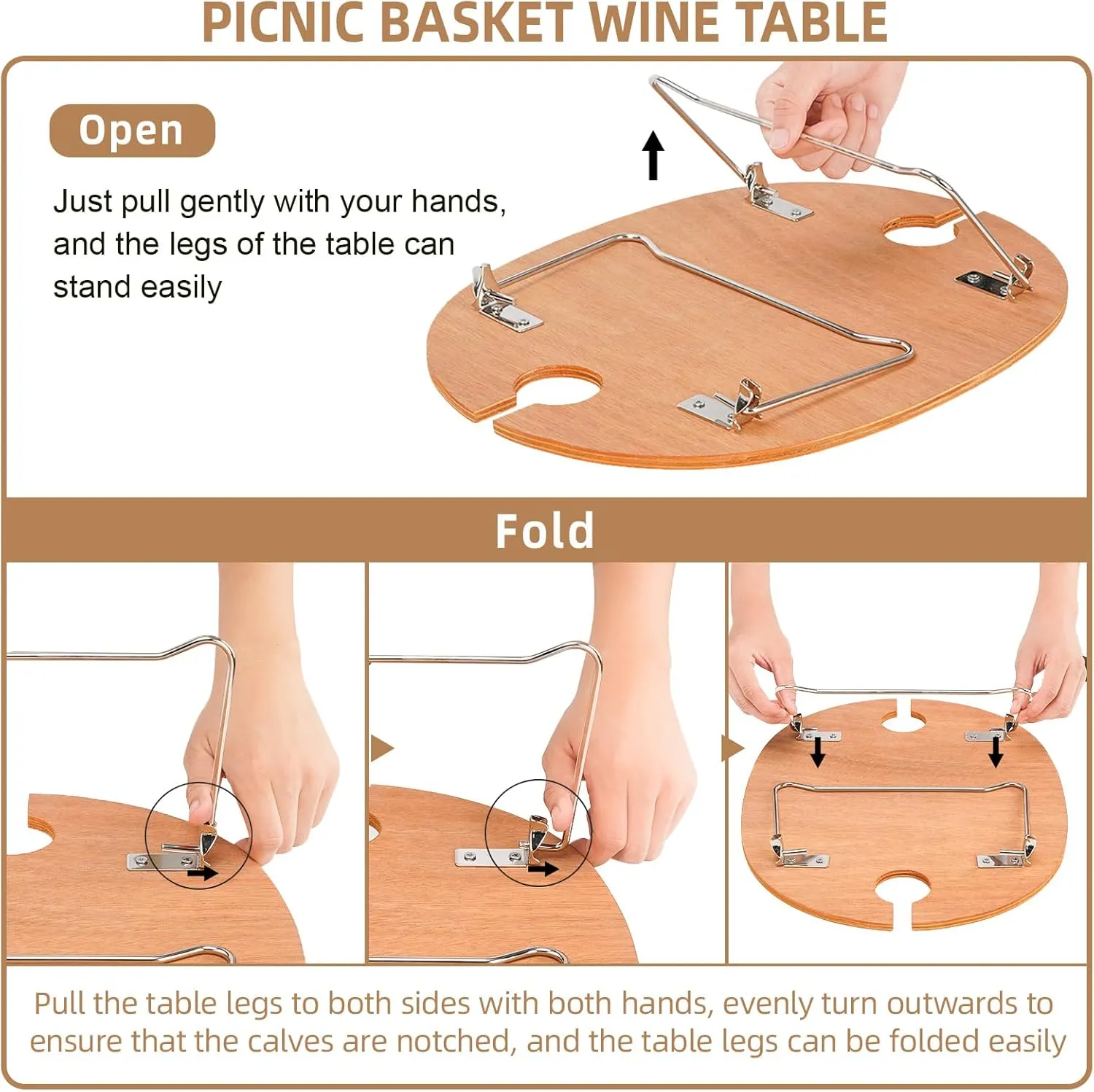 STBoo Picnic Basket for 2 - Wicker Picnic Set with Wine Table | Willow Basket Kit with Insulated Cooler Bag for Camping, Outdoor, Christmas, Party(Beige)
