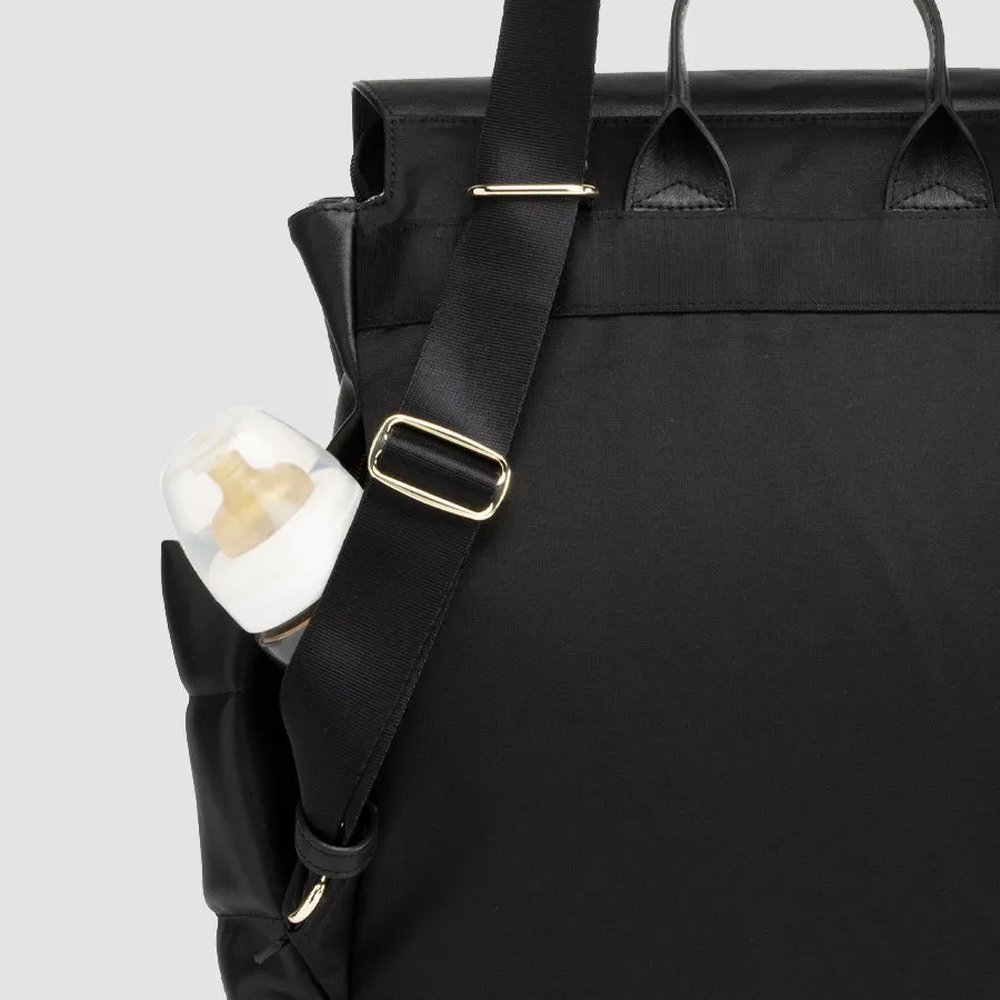 Storksak - Convertible Changing Bag - St James Leather Quilt Black