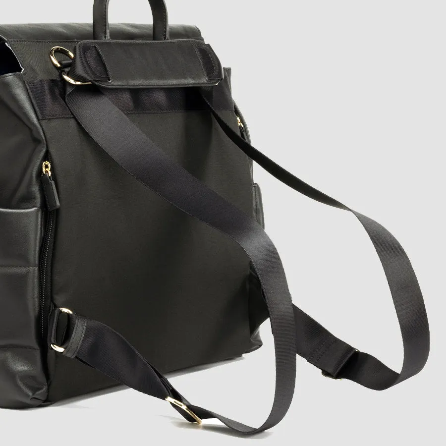 Storksak - Convertible Changing Bag - St James Leather Quilt Black