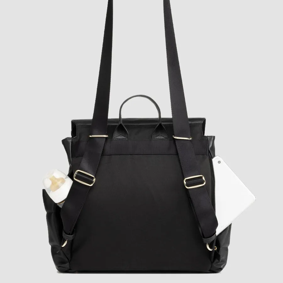 Storksak - Convertible Changing Bag - St James Leather Quilt Black