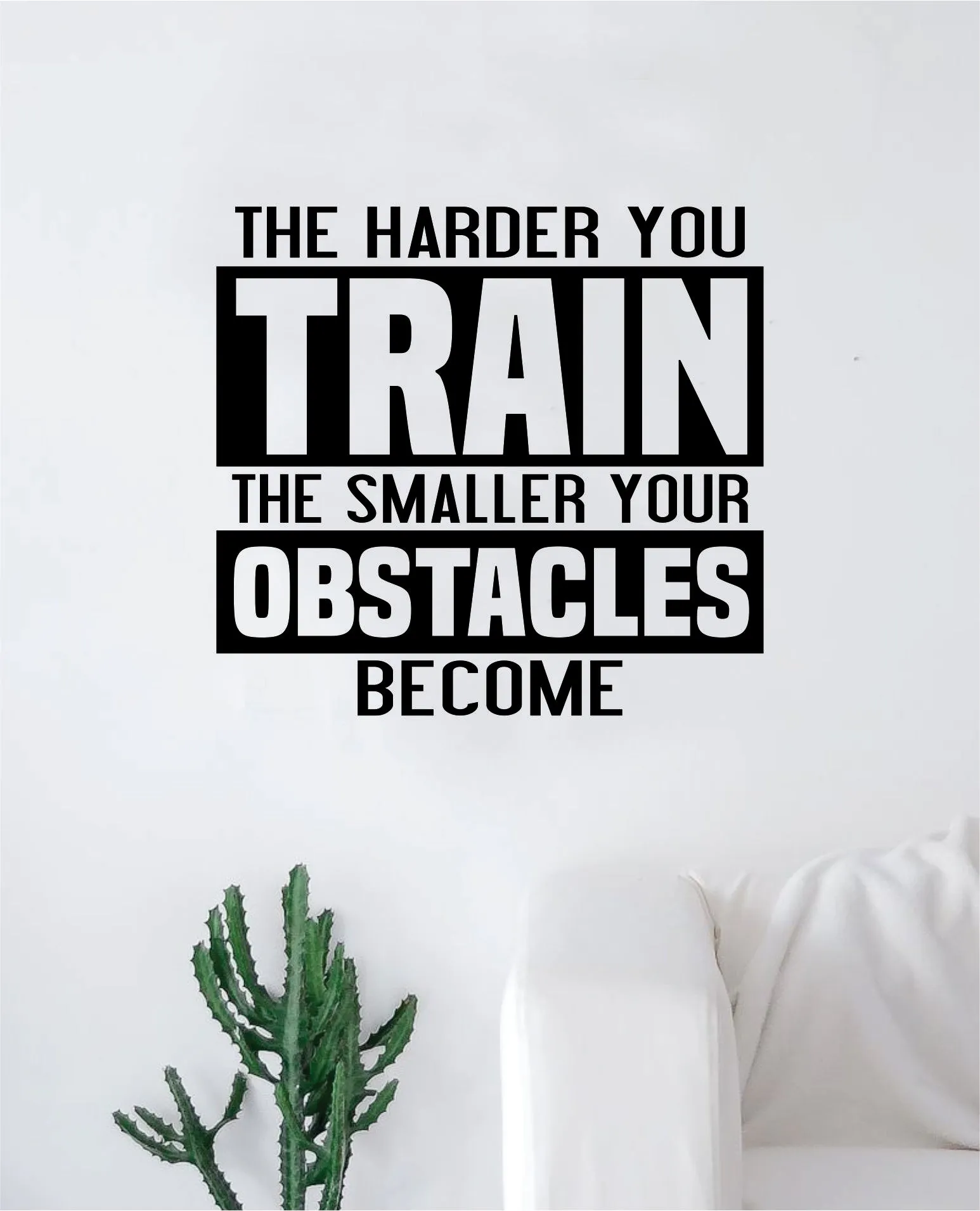 The Harder You Train Decal Sticker Wall Vinyl Art Wall Bedroom Room Decor Motivational Inspirational Teen Gym Fitness Sports