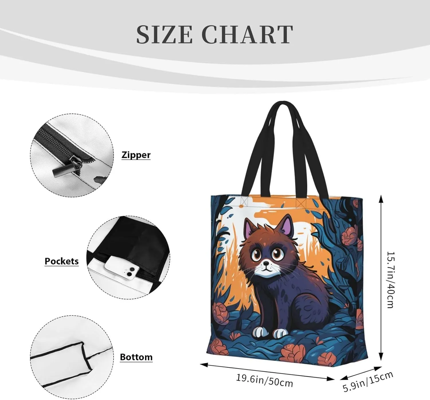 Tote Bag for Women Celestial Night Sky Shoulder Bag with Zipper Handbag Large Capacity Reusable Grocery Bag