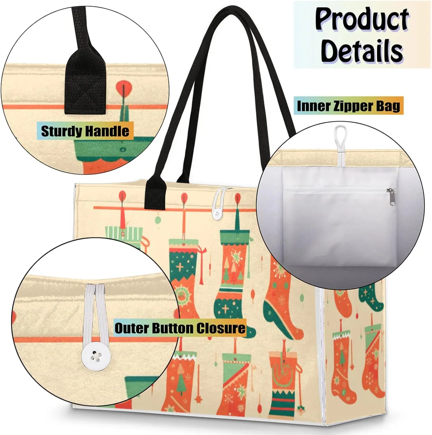 Tote Bag for Women Reusable Canvas Shoulder Bag