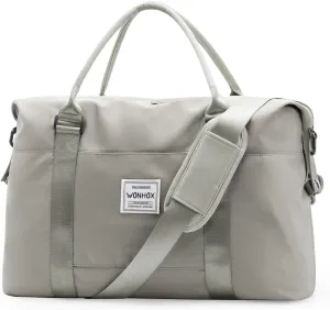 Travel Duffel Bag,Waterproof Duffel Gym Tote Bag Personal Item Bag,Large Sports Weekender Carry On Overnight Bags for Women with Wet Pocket,Duffel Hospital Bag,GreyBrown