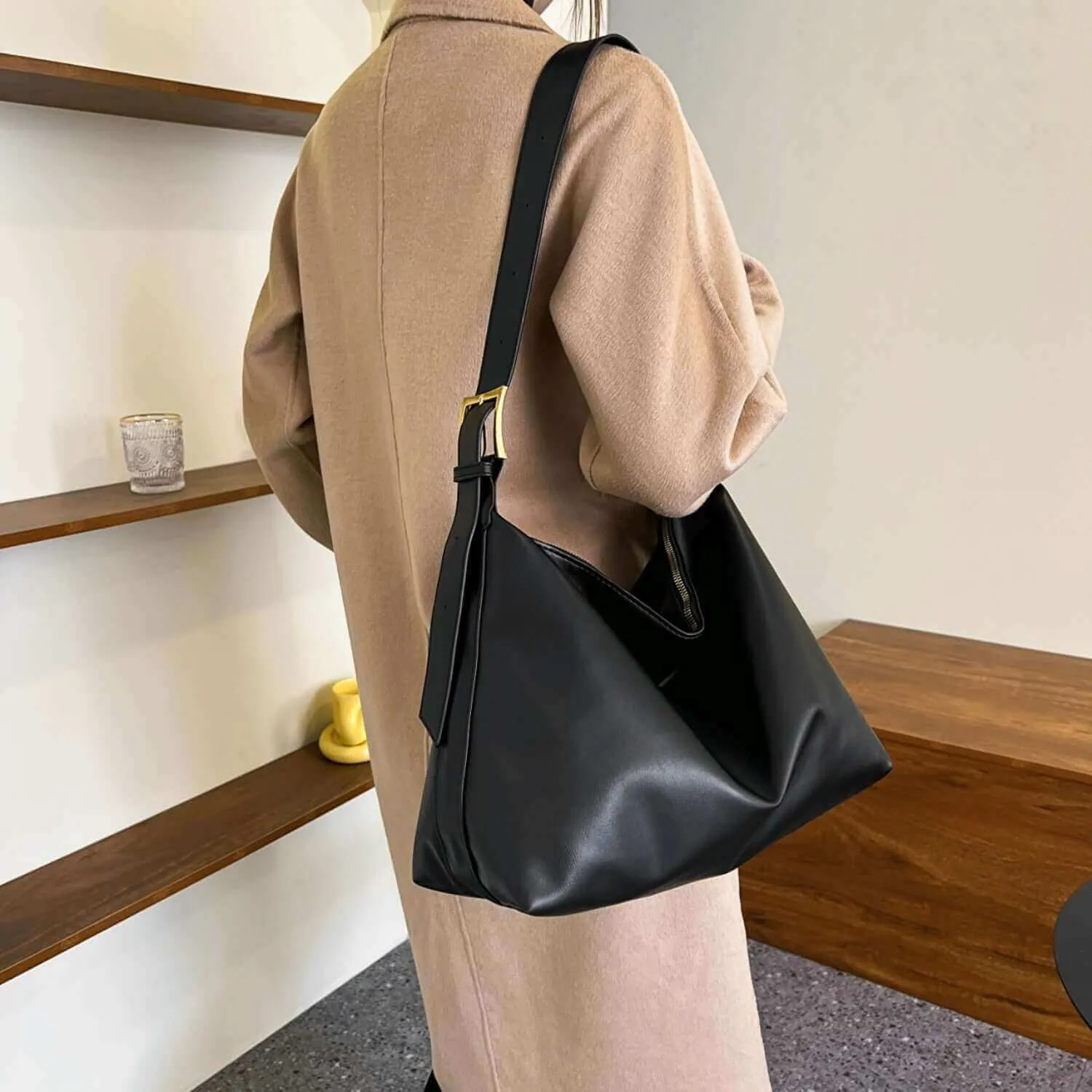 Urban Style Adjustable Strap PU Leather Handbag Crossbody Bag Shoulder Bag