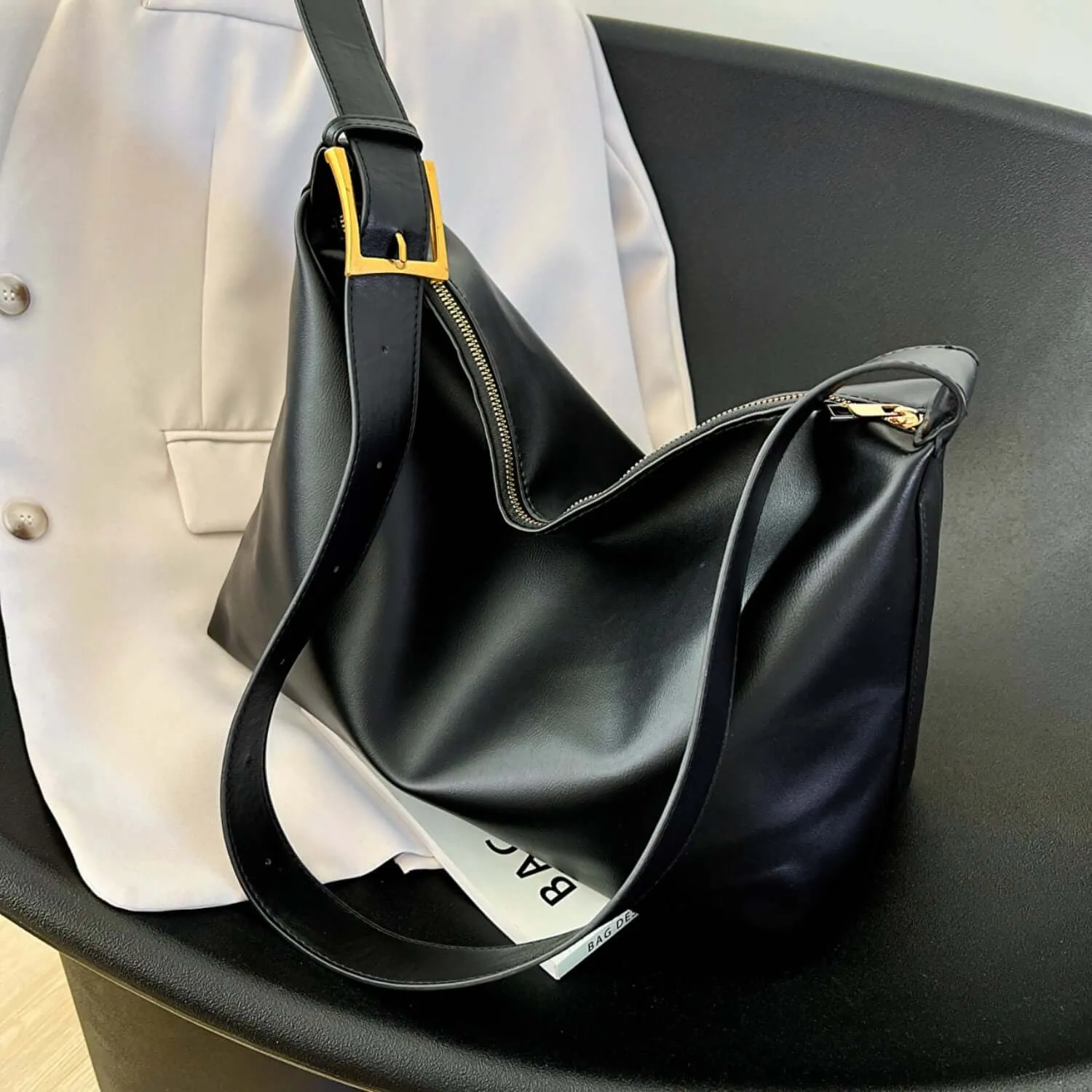Urban Style Adjustable Strap PU Leather Handbag Crossbody Bag Shoulder Bag