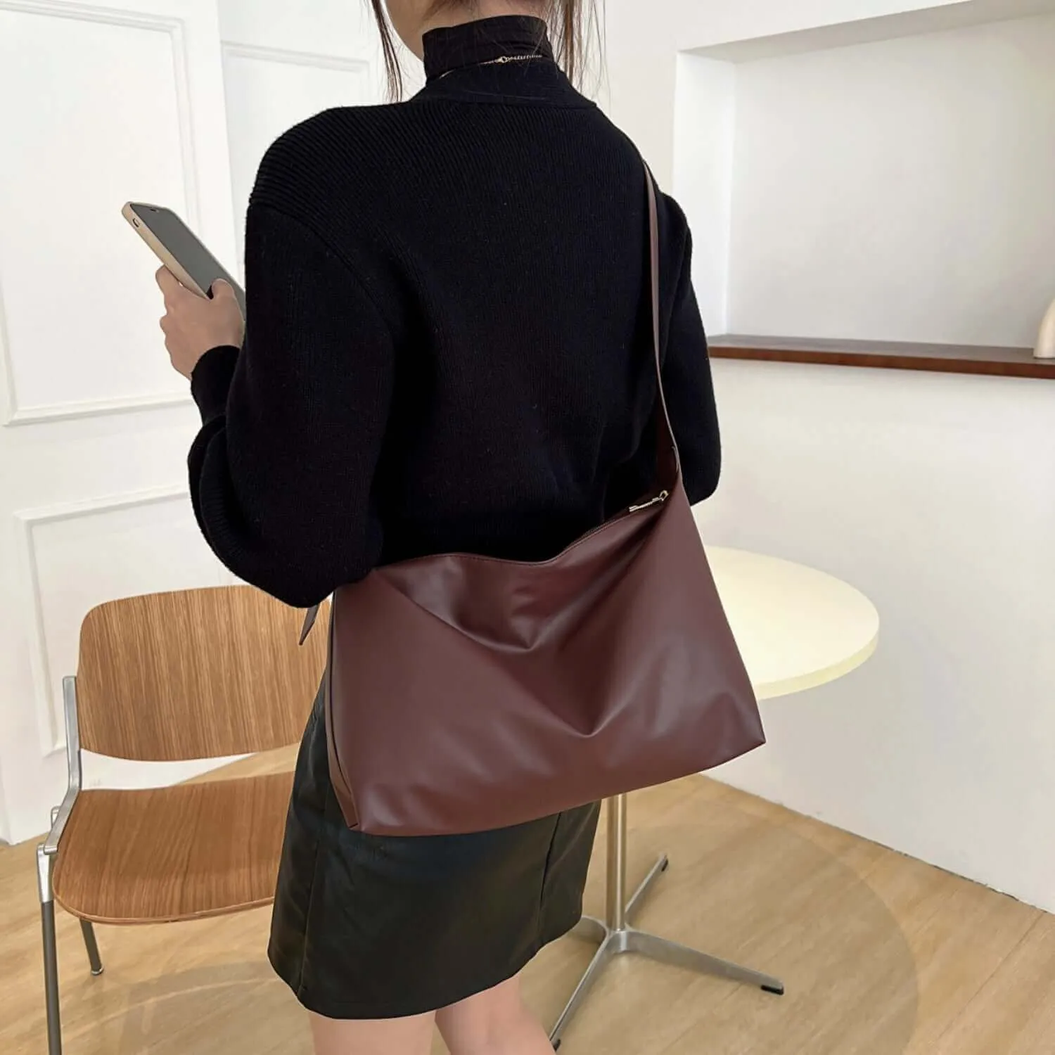 Urban Style Adjustable Strap PU Leather Handbag Crossbody Bag Shoulder Bag