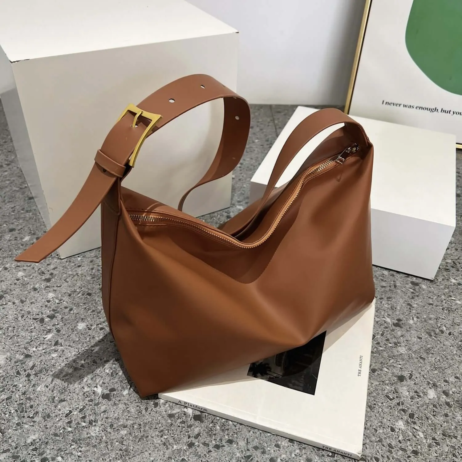 Urban Style Adjustable Strap PU Leather Handbag Crossbody Bag Shoulder Bag