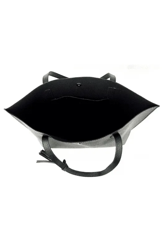 Vegan Leather Tote Bag | Black
