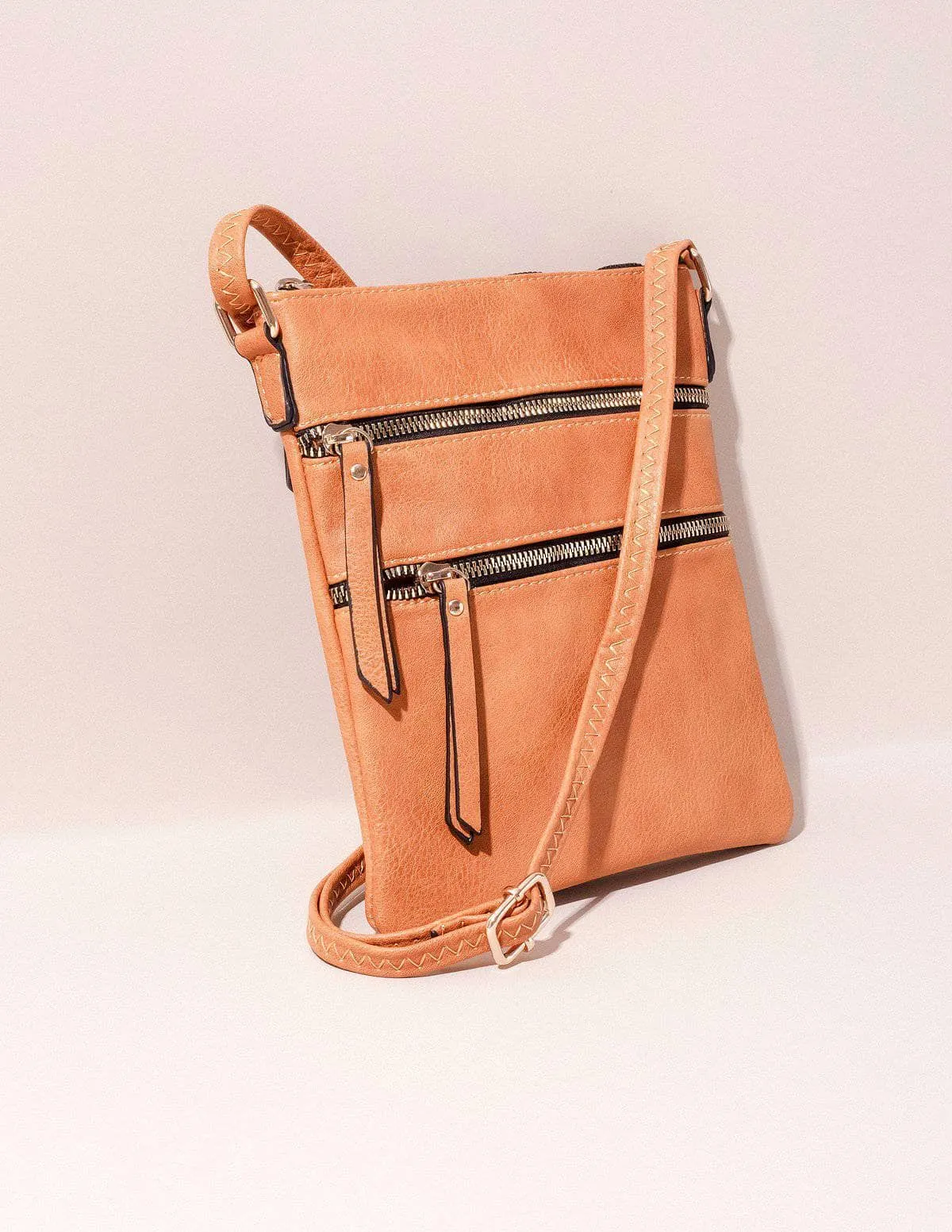 Vegan Leather Urban Crossbody Bag - Mustard