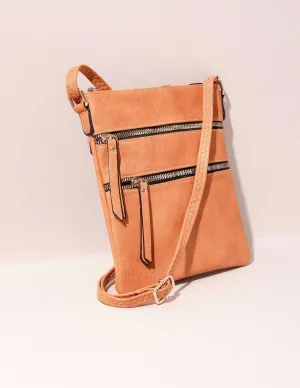 Vegan Leather Urban Crossbody Bag - Mustard