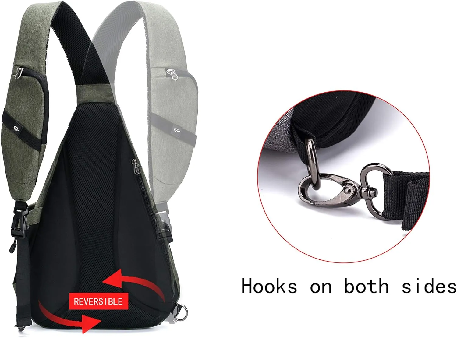 Water-Proof Sling bag/Crossbody Backpack/Shoulder Bag with USB Charging Port for Travel, Hiking, Cycling, Camping