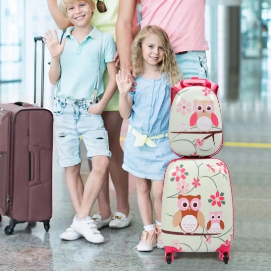 ZUN 2 PCS Kids Luggage Set, 12" Backpack and 16" Spinner Case with 4 Universal Wheels, Travel Suitcase W2181P160611