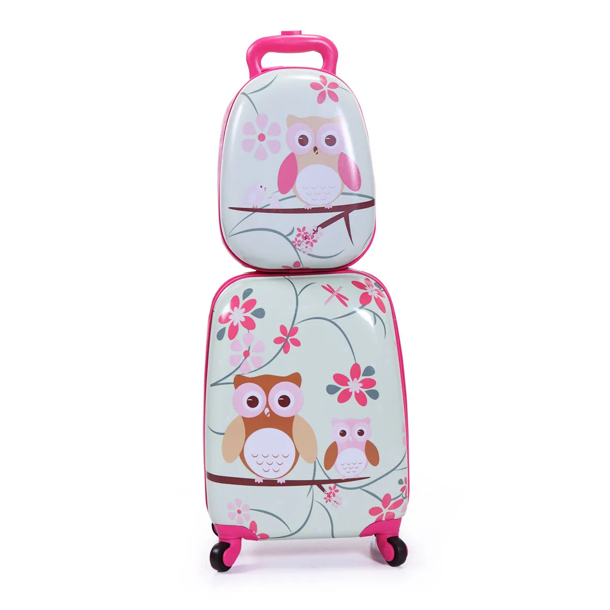 ZUN 2 PCS Kids Luggage Set, 12" Backpack and 16" Spinner Case with 4 Universal Wheels, Travel Suitcase W2181P160611
