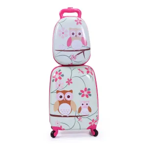 ZUN 2 PCS Kids Luggage Set, 12" Backpack and 16" Spinner Case with 4 Universal Wheels, Travel Suitcase W2181P160611